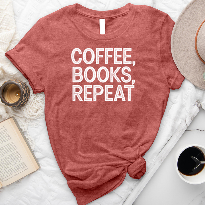 coffee books repeat unisex tee