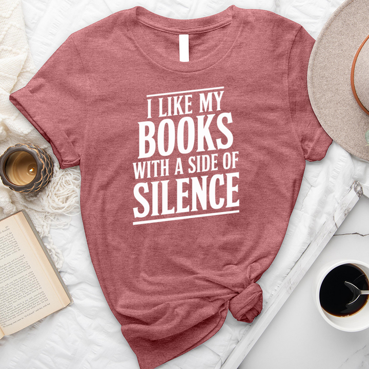 books with a side of silence unisex tee