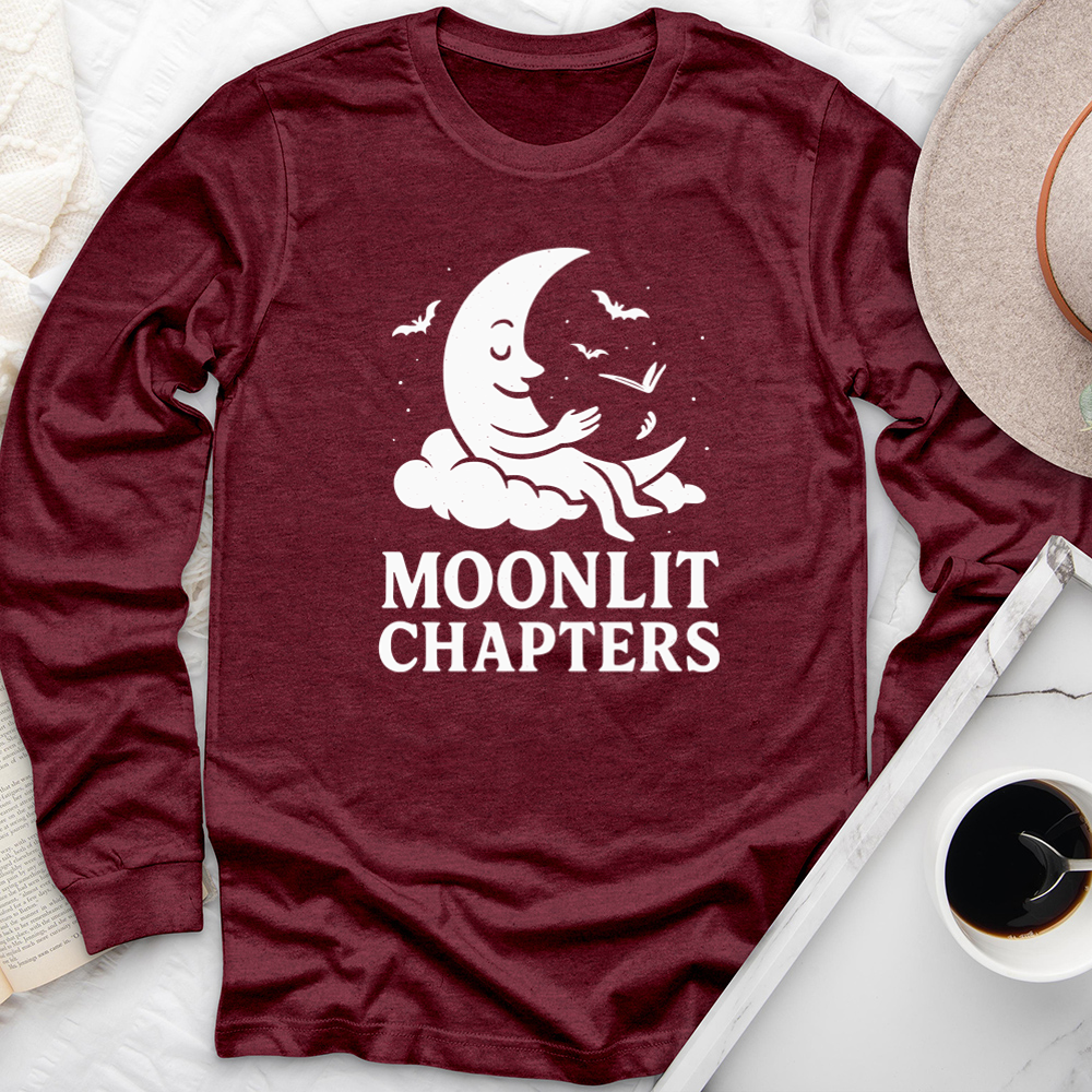 moonlit chapters long sleeve unisex tee