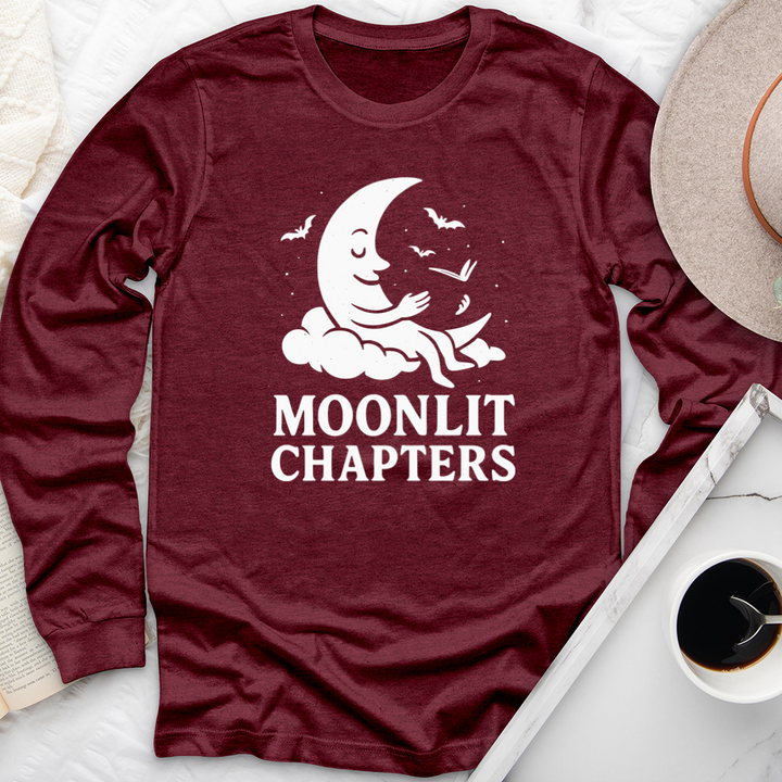 moonlit chapters long sleeve unisex tee
