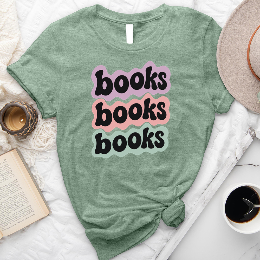 books books books outline unisex tee