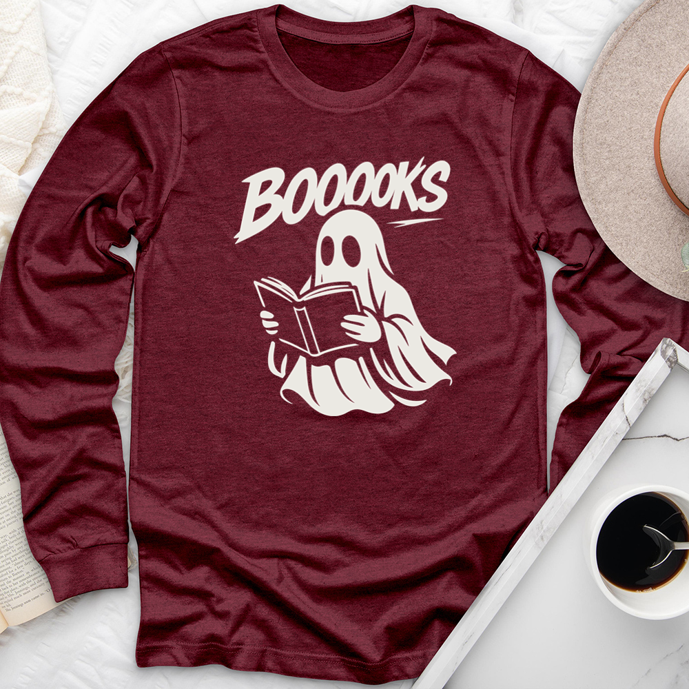 booook loving ghost long sleeve unisex tee