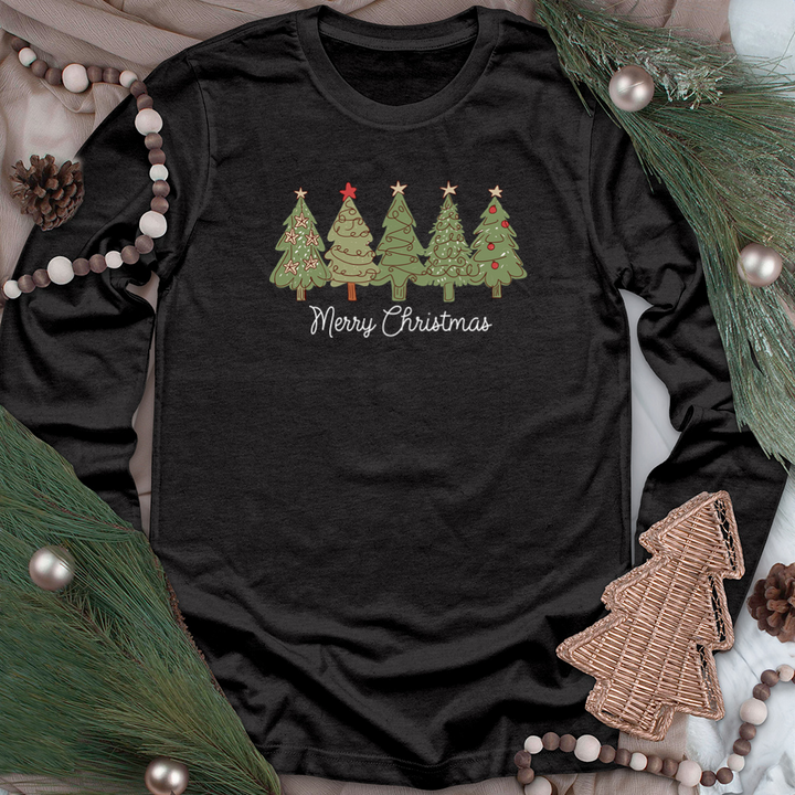 merry christmas trees long sleeve unisex tee