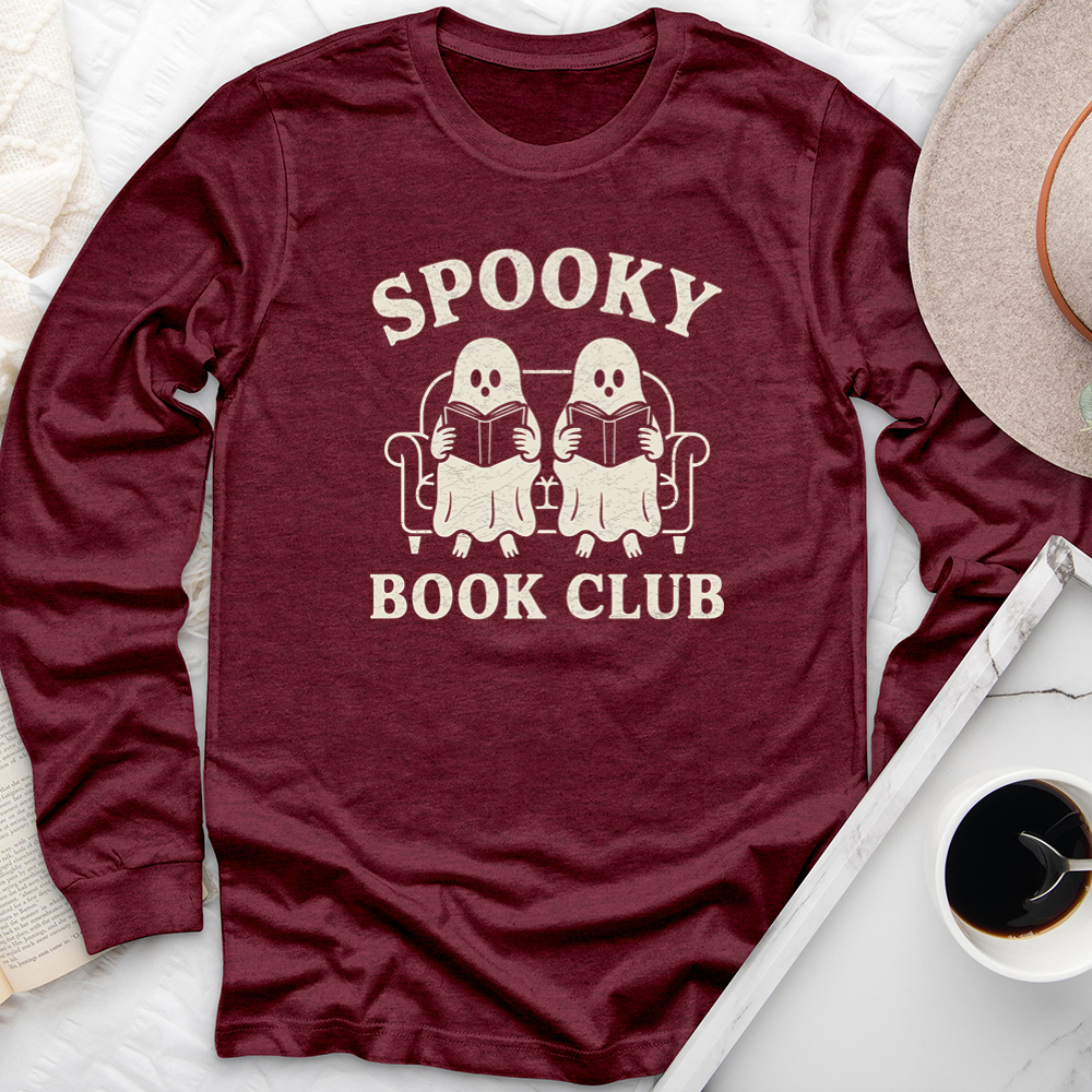 spooky book club light long sleeve unisex tee