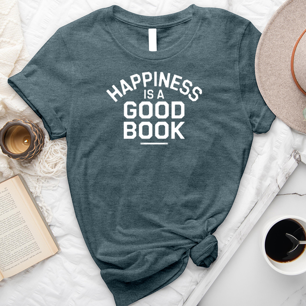 happiness is a good book unisex tee