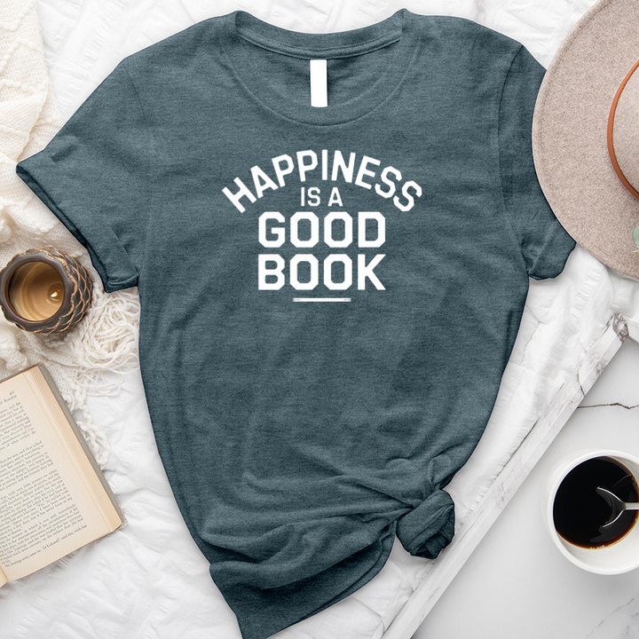 happiness is a good book unisex tee