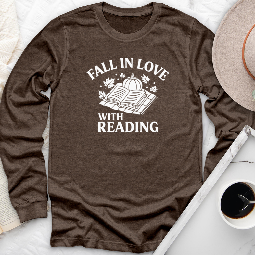 fall in love with reading light long sleeve unisex tee