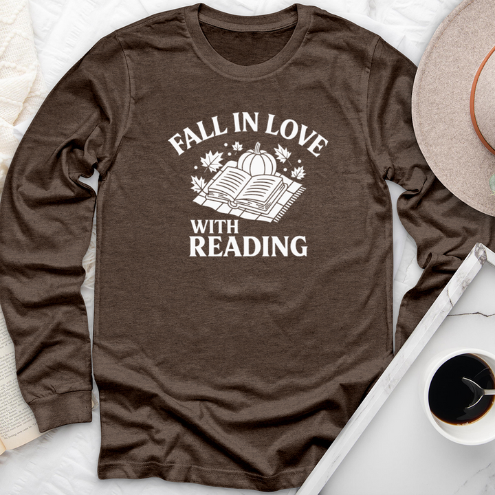 fall in love with reading light long sleeve unisex tee