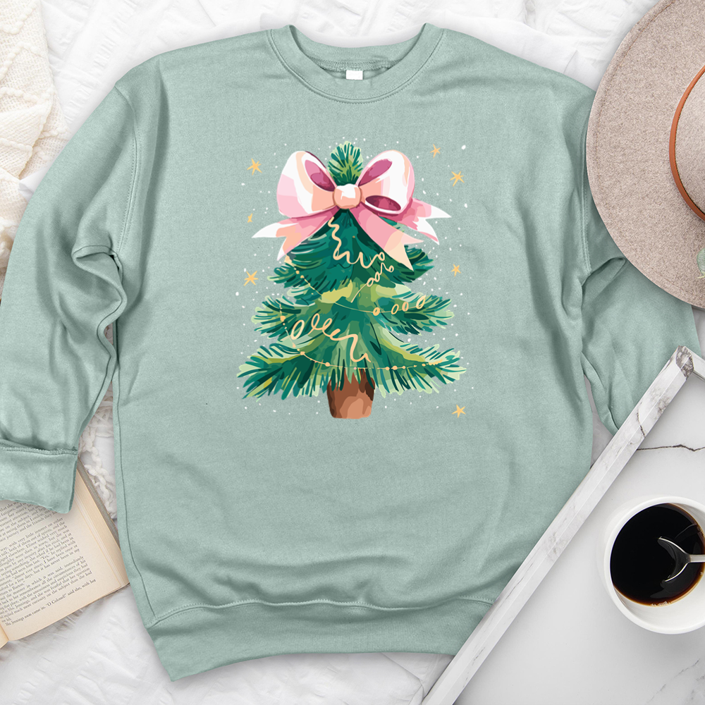christmas tree bow premium crewneck sweatshirt