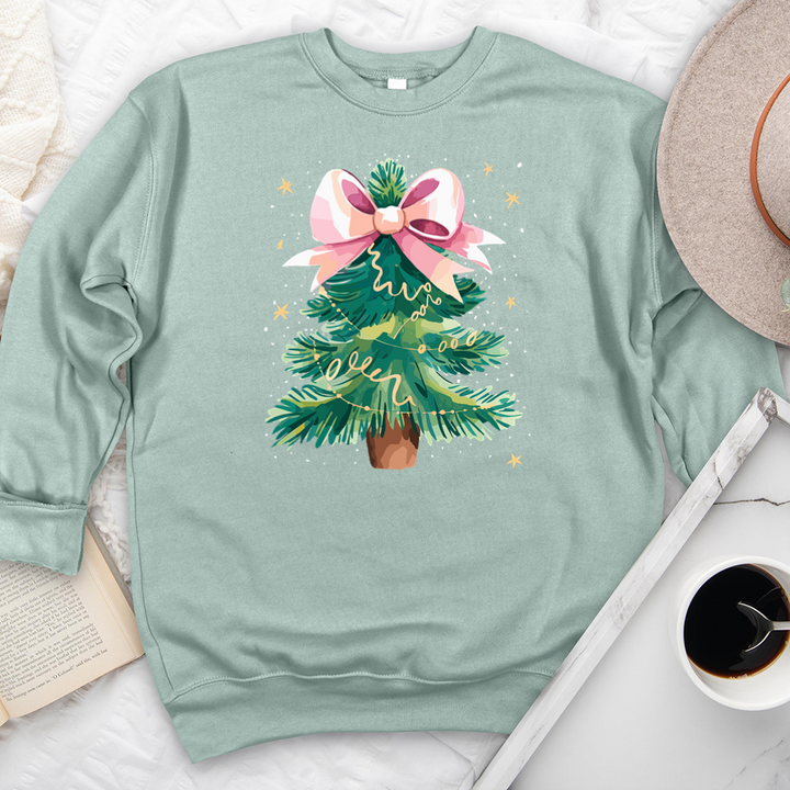 christmas tree bow premium crewneck sweatshirt