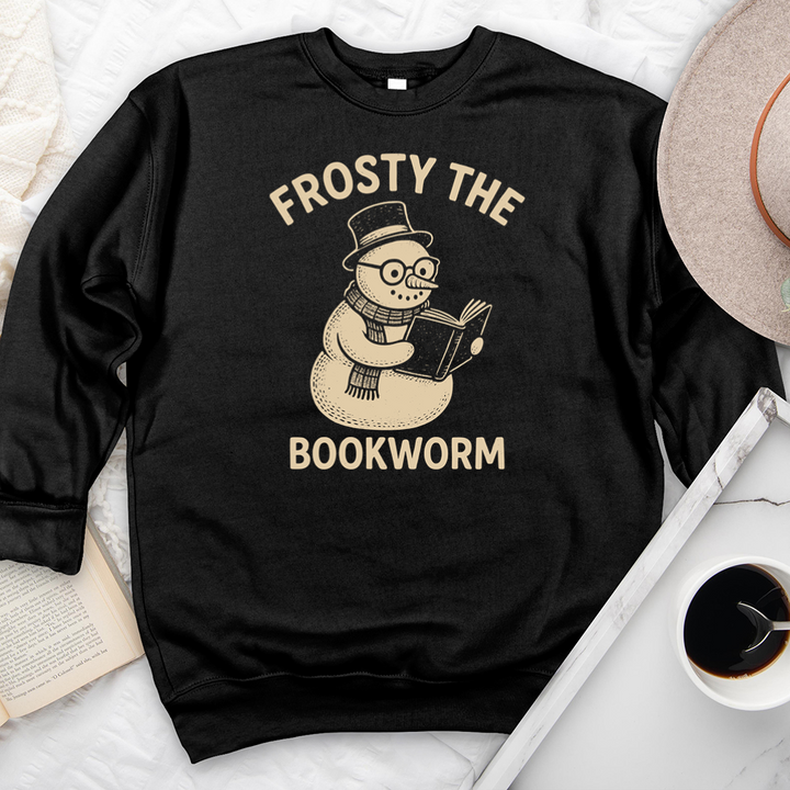 frosty the bookworm premium crewneck sweatshirt
