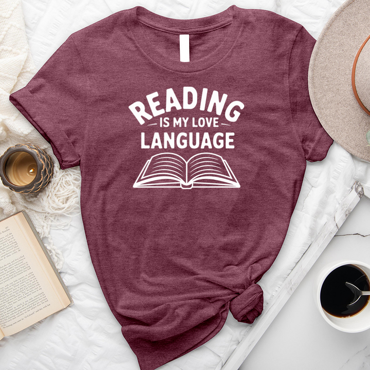 reading is my love language unisex tee
