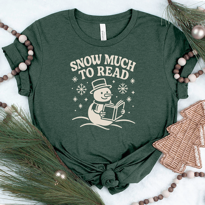snow much to read unisex tee