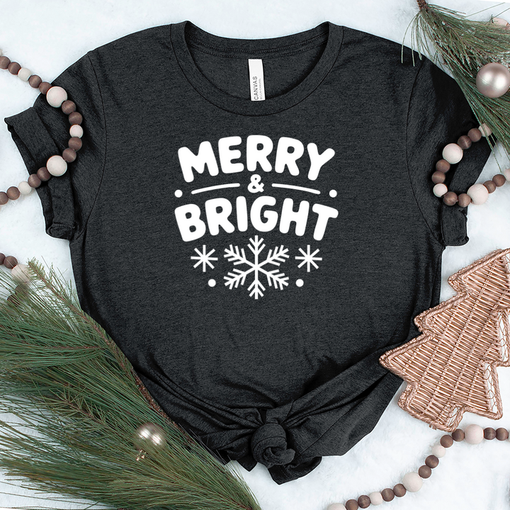 merry and bright flakes unisex tee