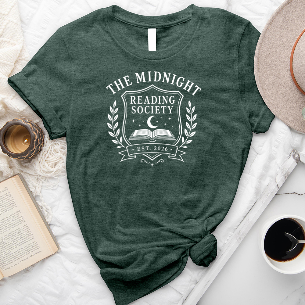 midnight reading society unisex tee