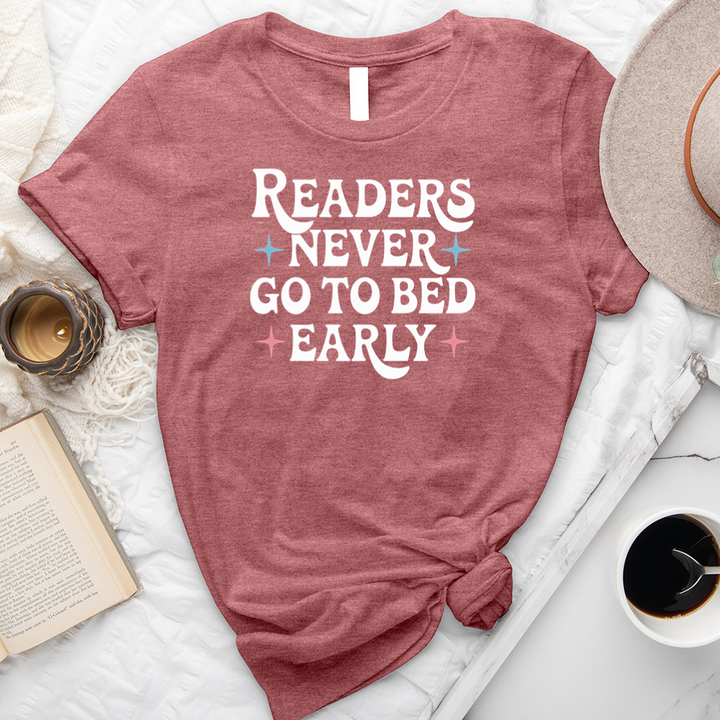 readers never go to bed early unisex tee