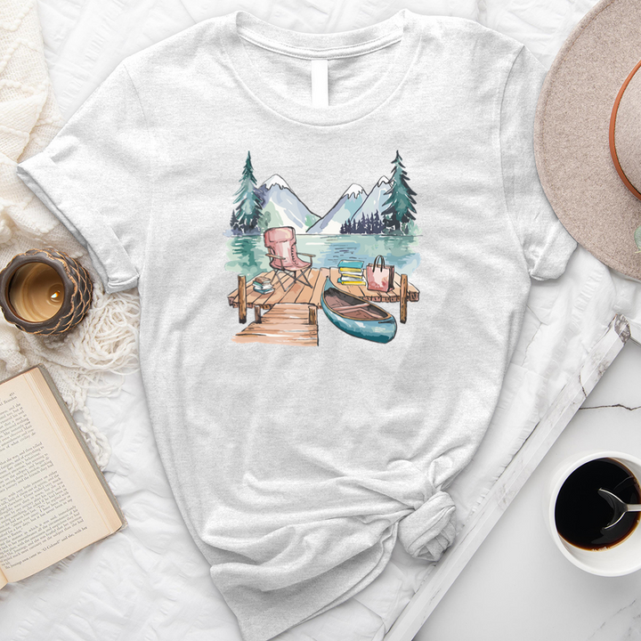 reading at the lake unisex tee