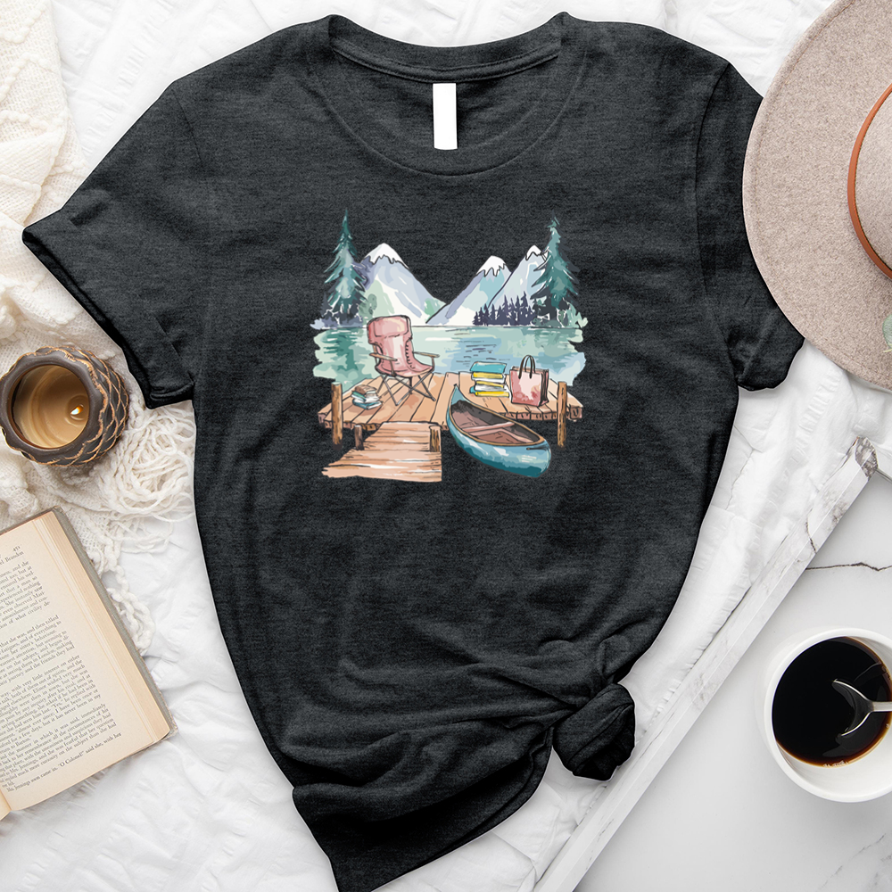 reading at the lake unisex tee