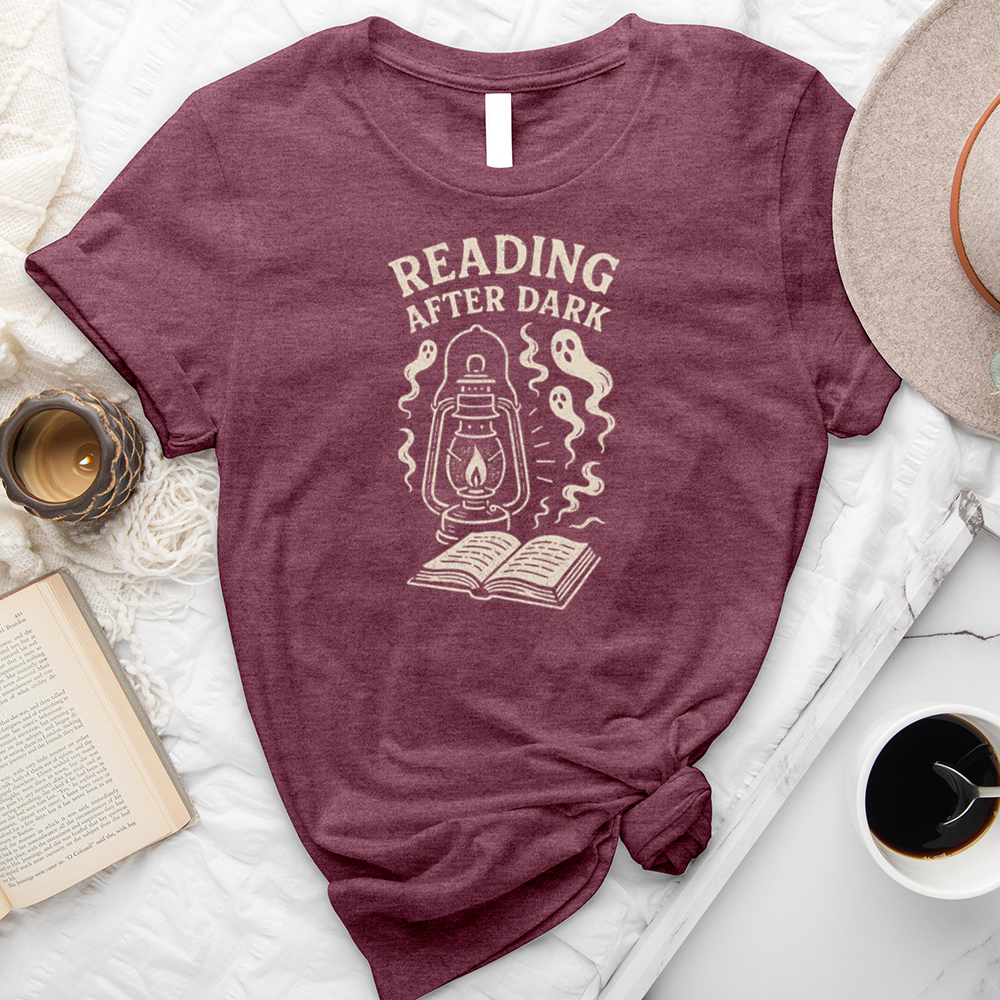 reading after dark unisex tee