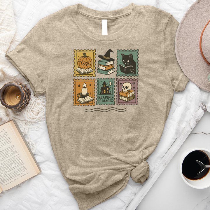 halloween reading stamps unisex tee