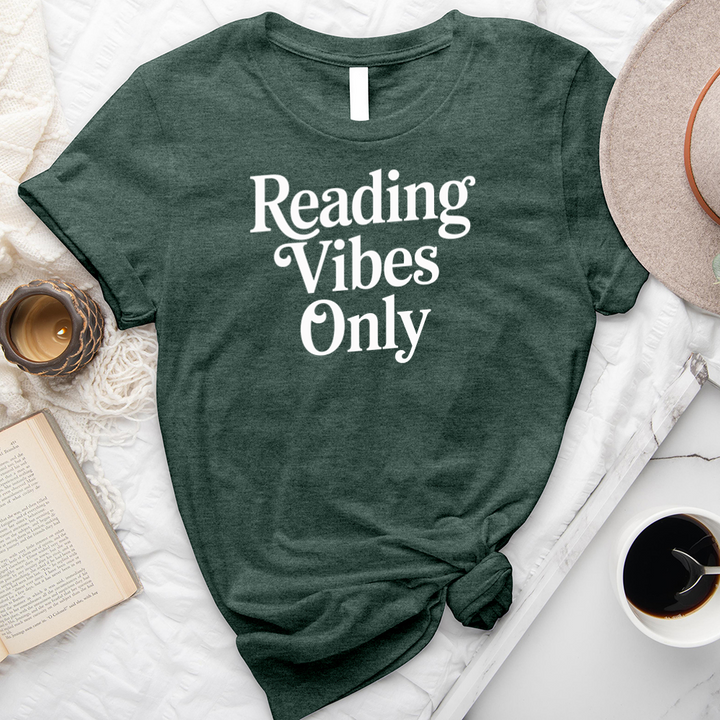 reading vibes only unisex tee