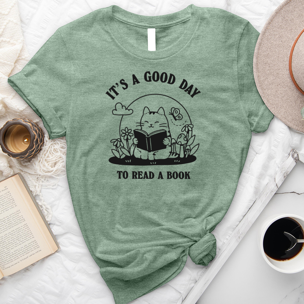 good day to read cat unisex tee