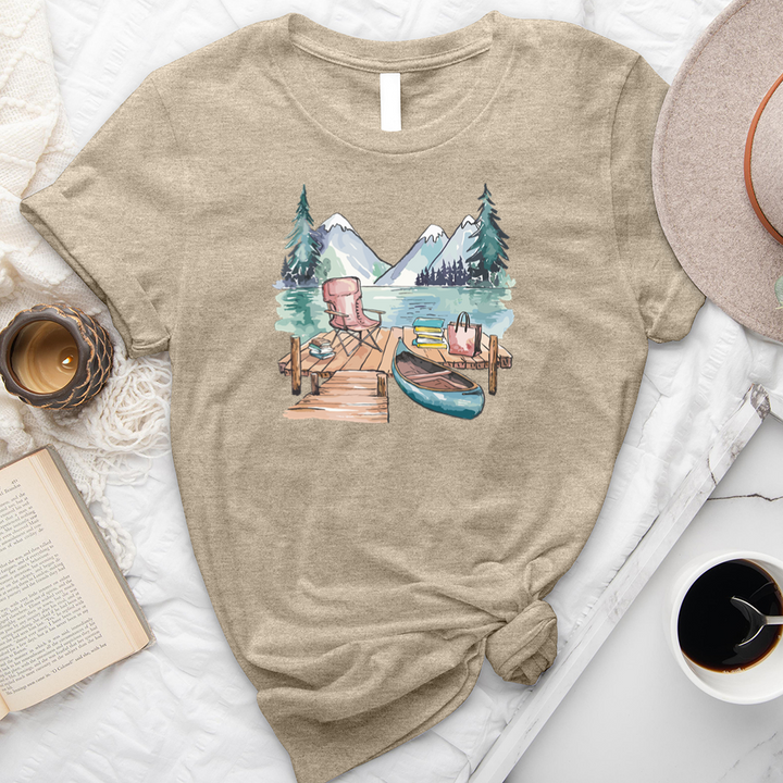reading at the lake unisex tee