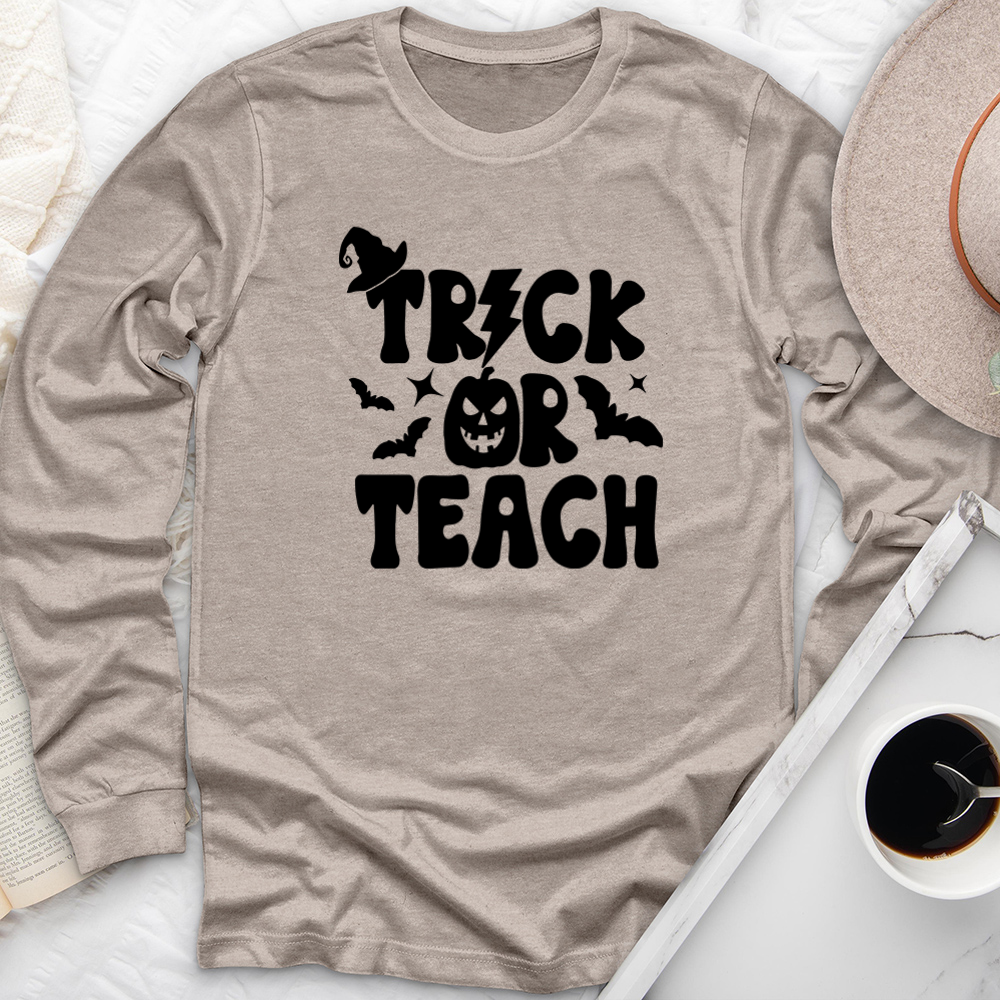 trick or teach long sleeve unisex tee