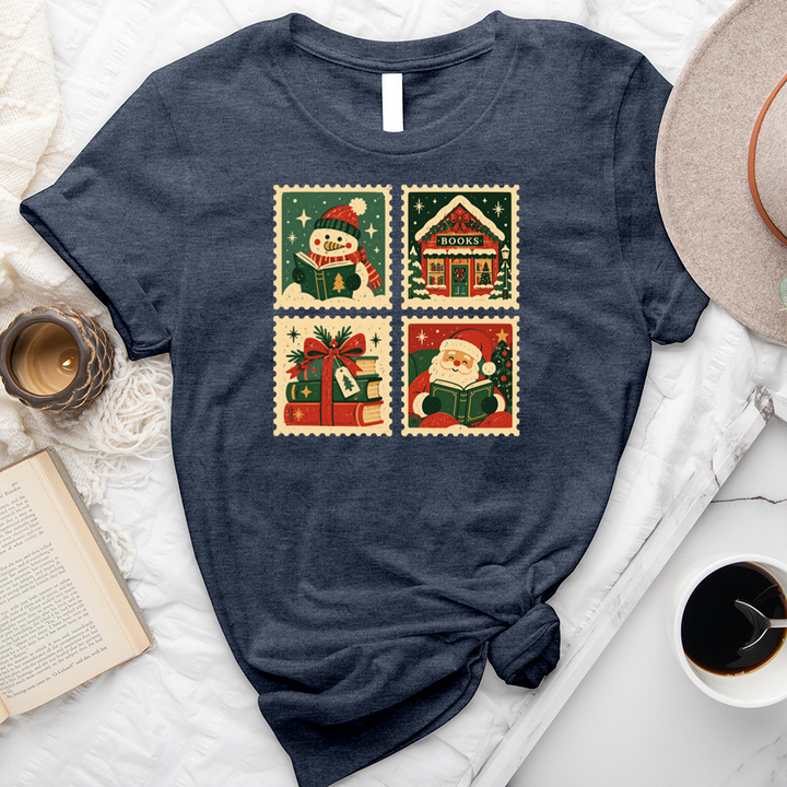 holiday reading stamps unisex tee