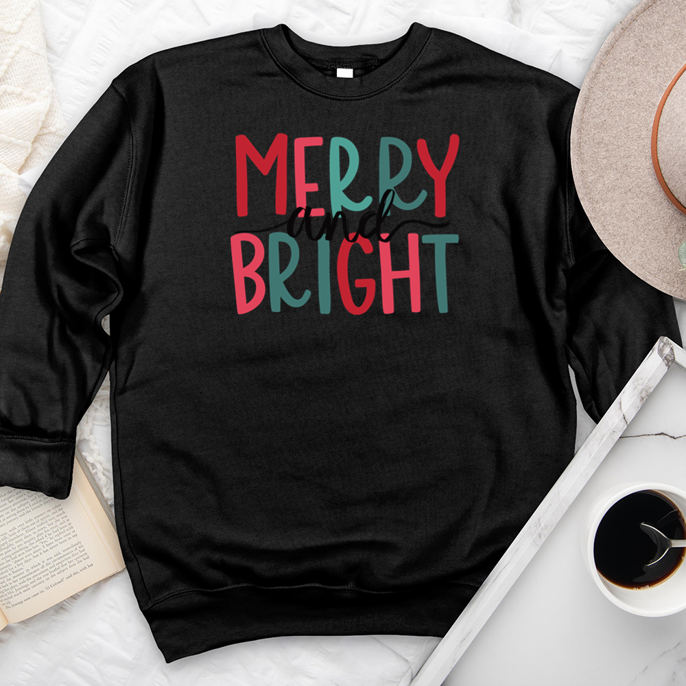 colorful merry and bright premium crewneck sweatshirt