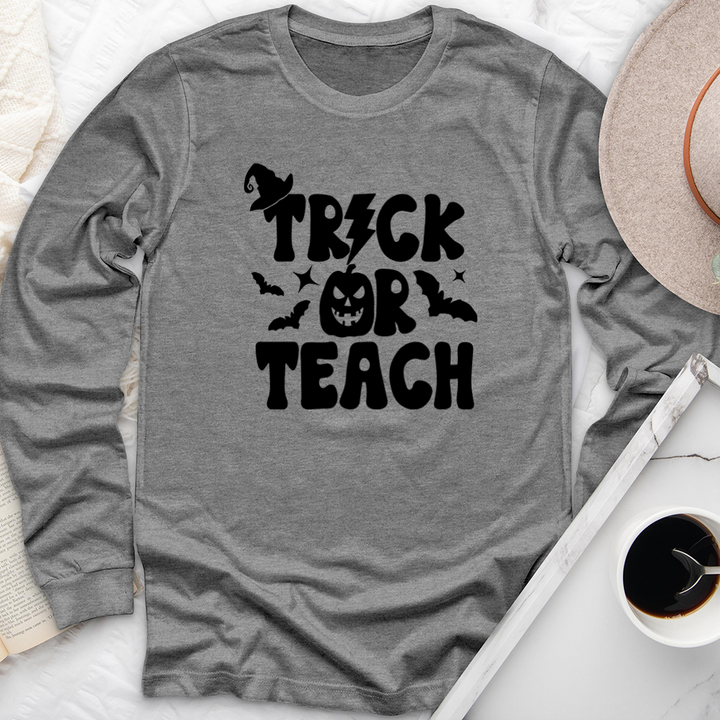 trick or teach long sleeve unisex tee