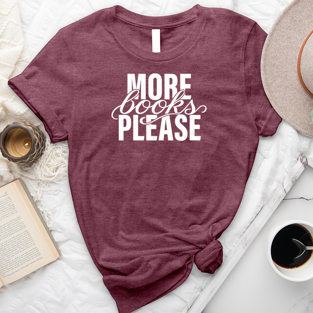 more books please white unisex tee