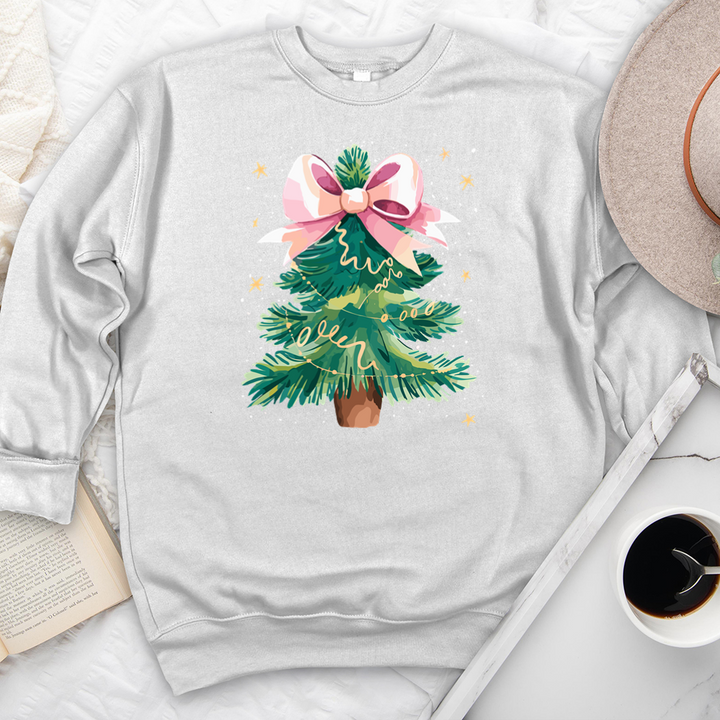 christmas tree bow premium crewneck sweatshirt