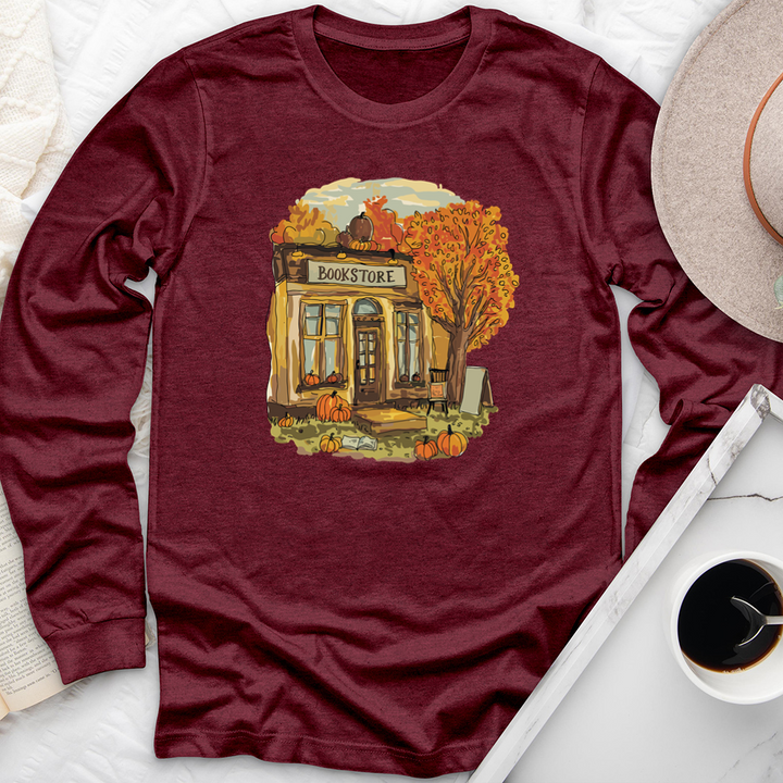 autumn bookstore long sleeve unisex tee
