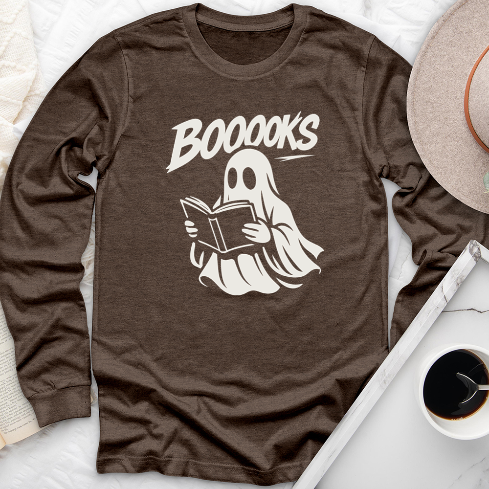 booook loving ghost long sleeve unisex tee