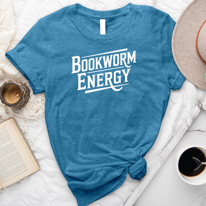 bookworm energy text unisex tee