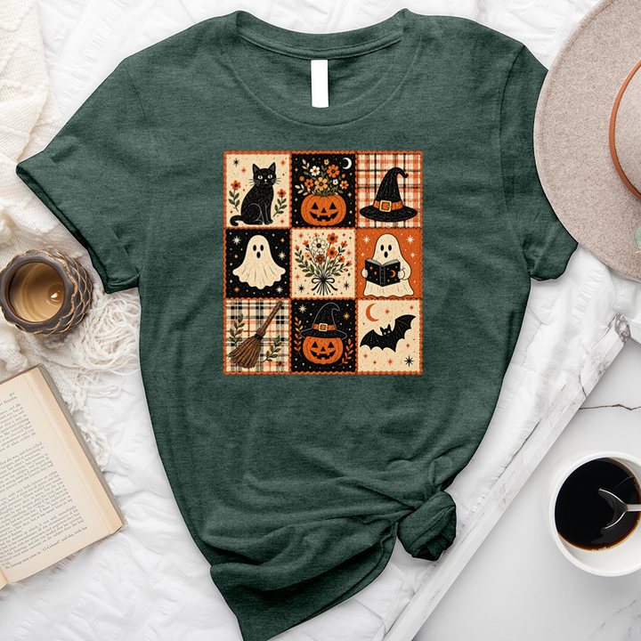 cozy fall grid unisex tee