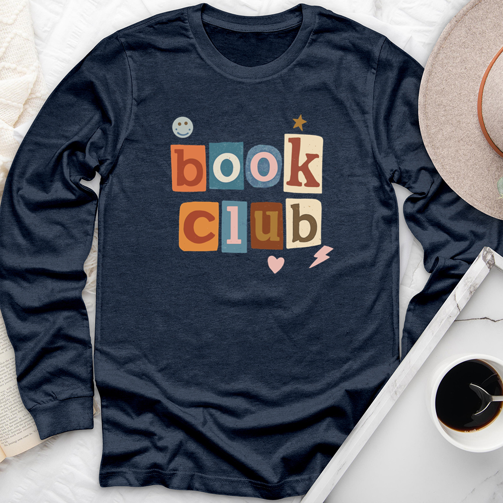 book club collage long sleeve unisex tee