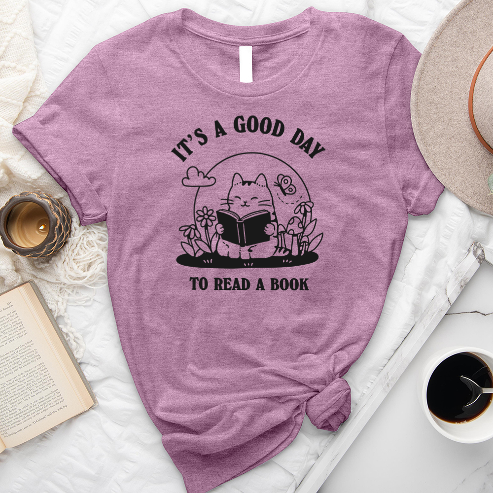 good day to read cat unisex tee