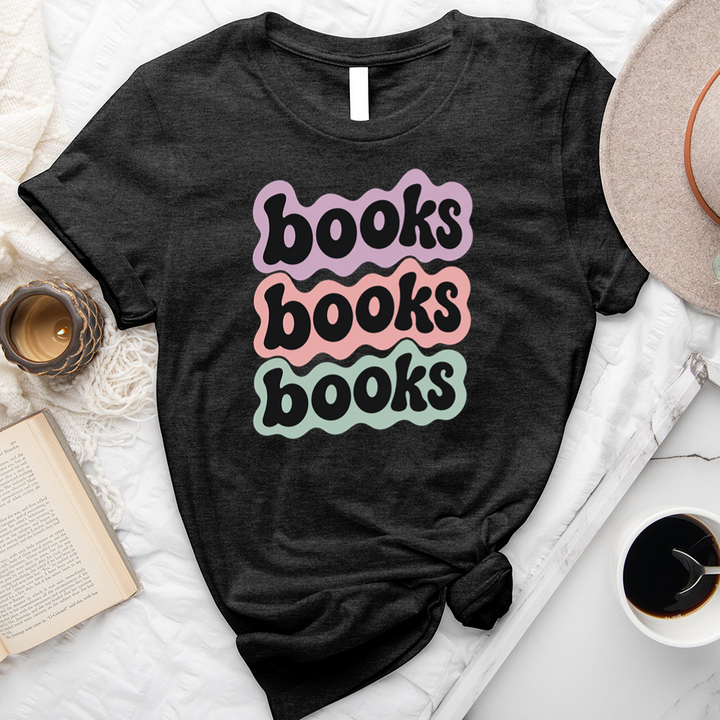 books books books outline unisex tee