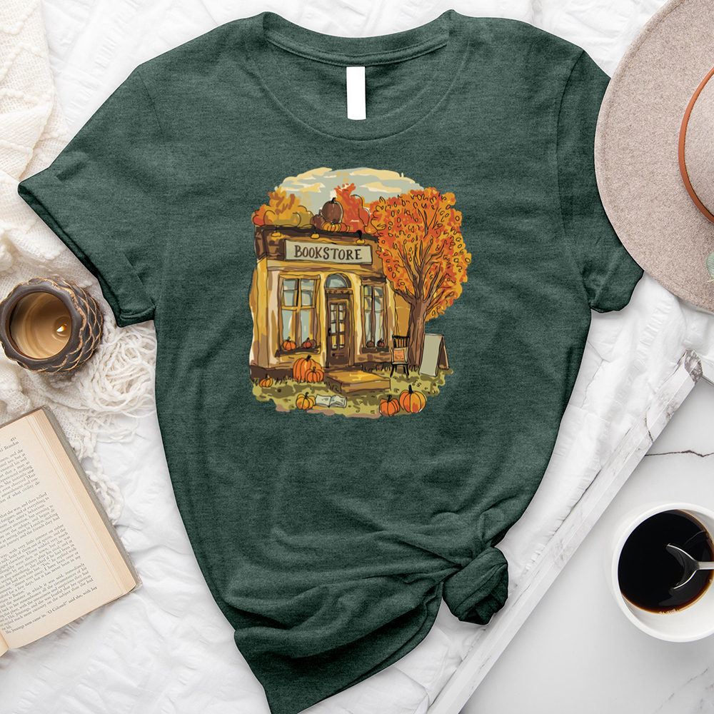 autumn bookstore unisex tee