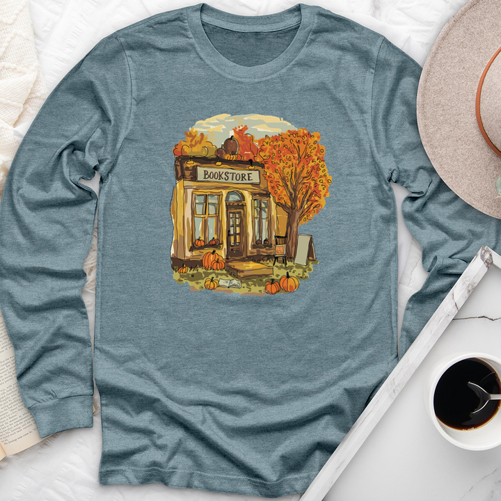autumn bookstore long sleeve unisex tee