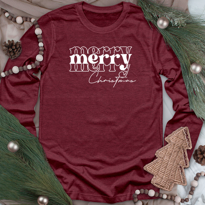 merry merry christmas long sleeve unisex tee