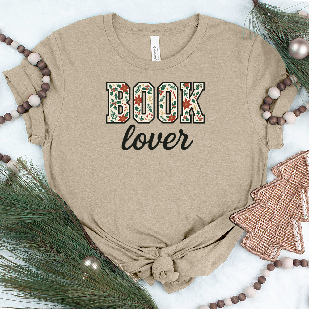 book lover christmas pattern unisex tee