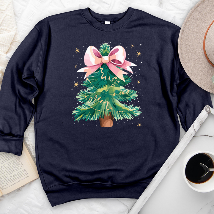 christmas tree bow premium crewneck sweatshirt