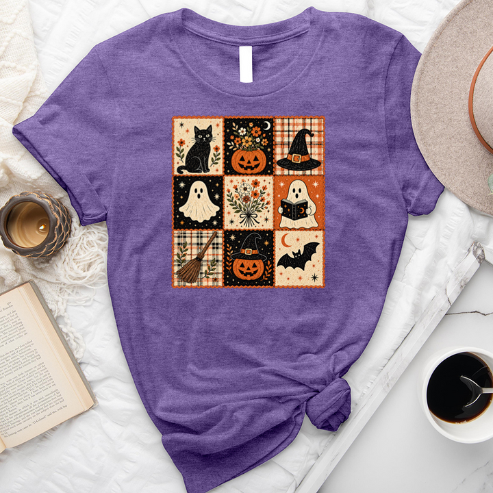 cozy fall grid unisex tee