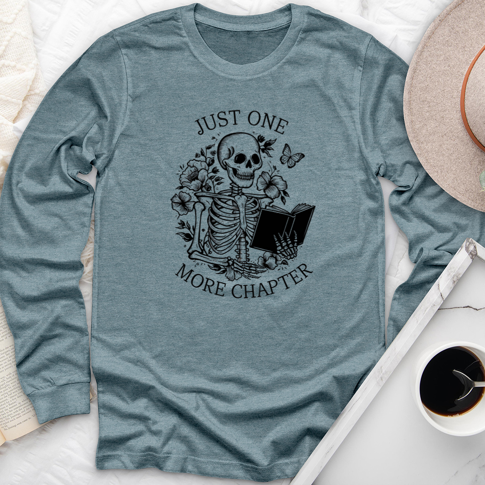 one more chapter skeleton long sleeve unisex tee