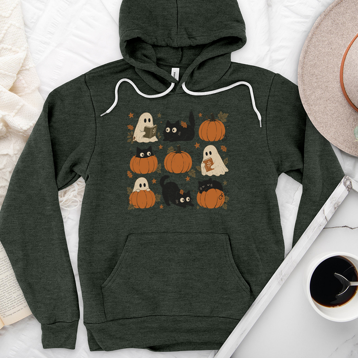 pumpkin cat ghost premium hoodie sweatshirt