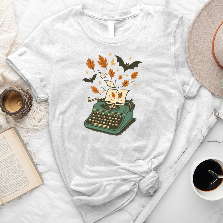 autumn typewriter unisex tee