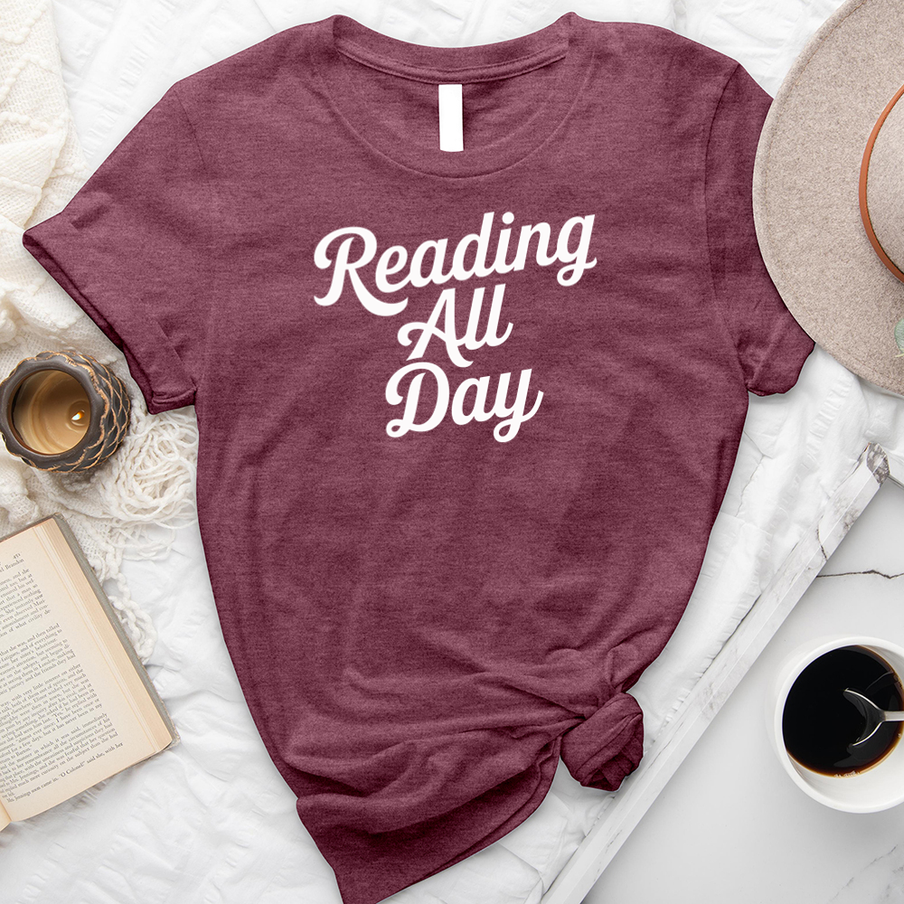 reading all day unisex tee